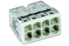 Borne de connexion automatique compacte transparente & grise pour 8 fils rigides 8x0.5-2.5mm² 2273-208 Wago