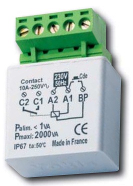 Télérupteur temporisé à encastrer unipolaire 3-10A 230V MTR2000E Yokis