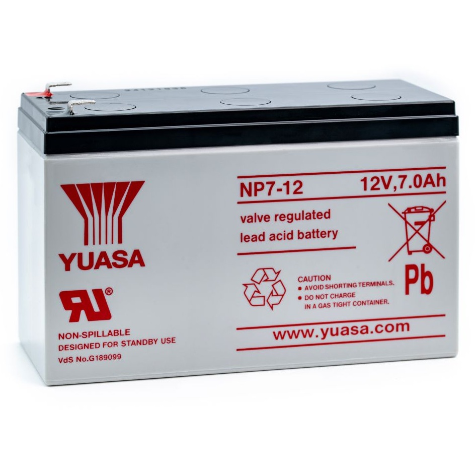Batterie au plomb 12V -  7Ah (L=151  xP=65 x H=97.2) NP7-12 Yuasa
