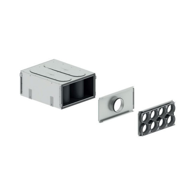 ComfoWell 420 Silencer kit avec plaque d’éxtrémité DN200 et plaque de montage 8xDN90 CW-S 420 + CW-M 420 Zehnder